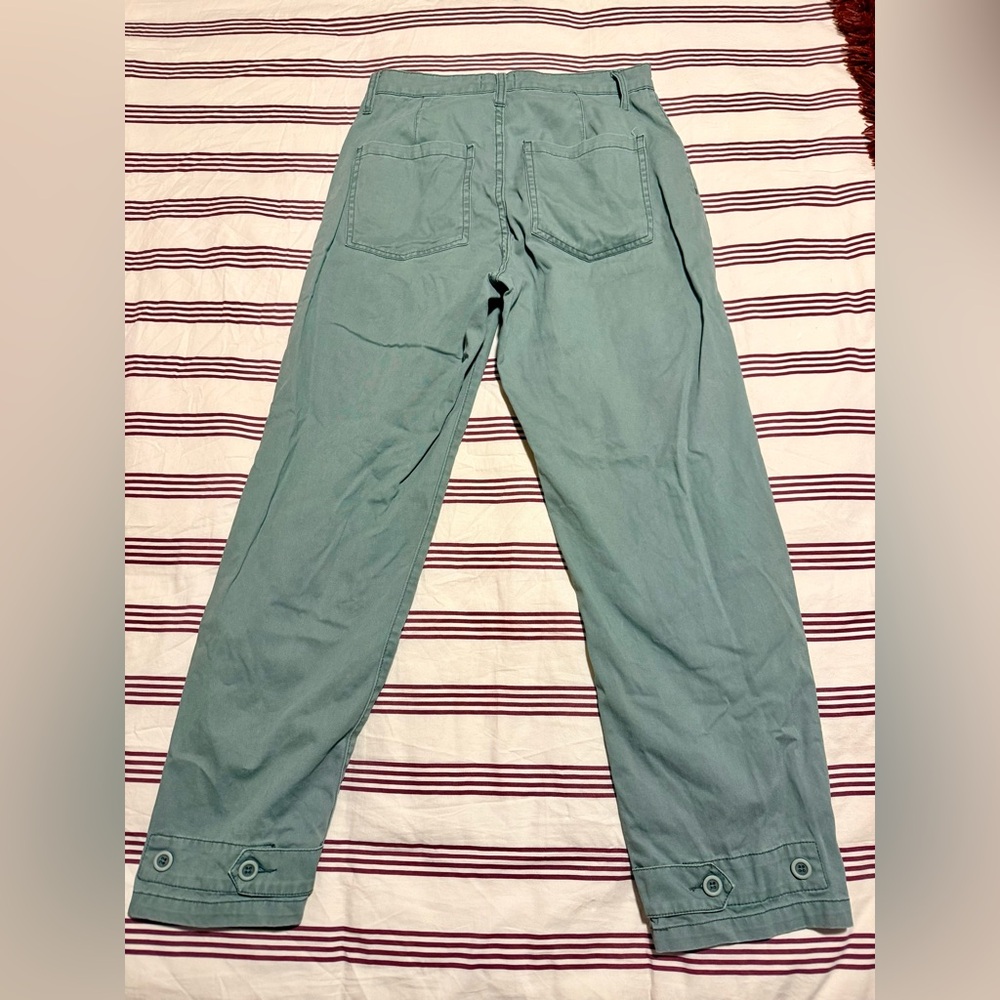 Pistola Green Olive Cropped Cargo Pants High Waisted Size 27 - Picture 2 of 2
